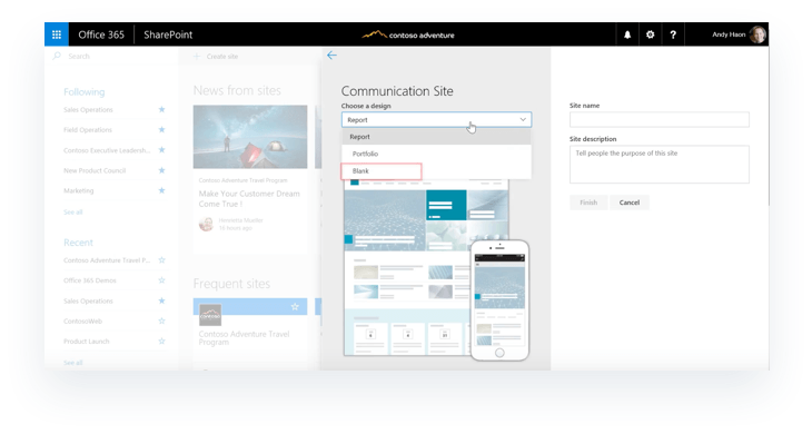 Office 365 SharePoint Communication site