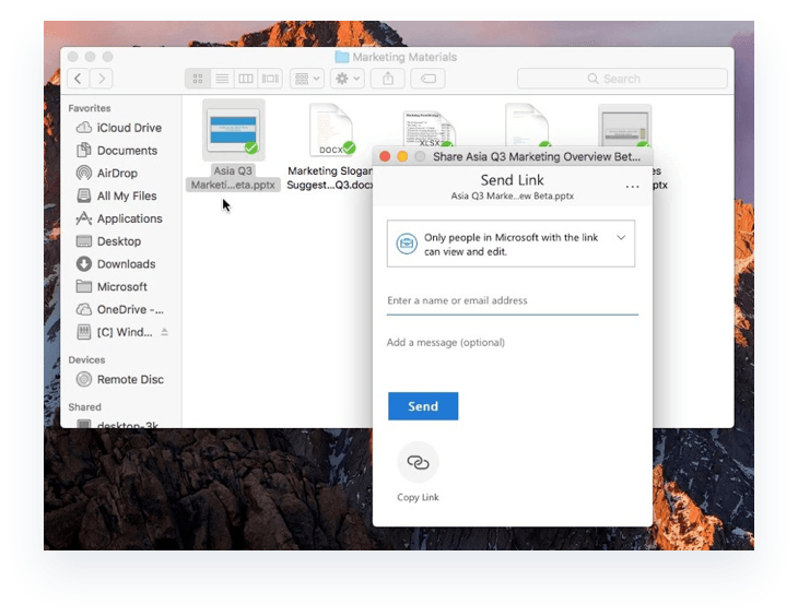OneDrive for Business sharing on Mac