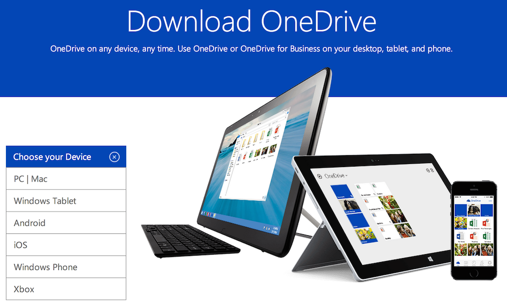 Download OneDrive on any device